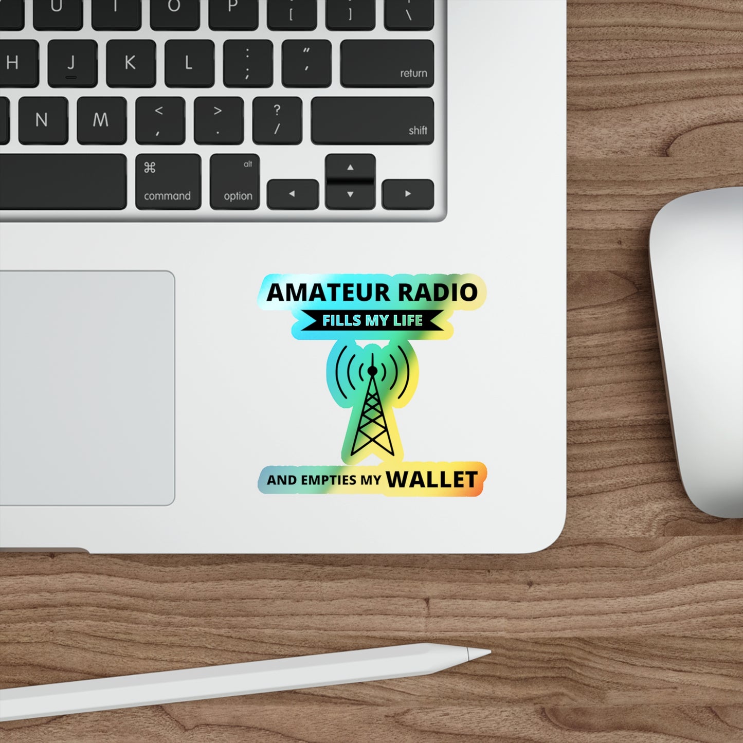 Amateur Ham Radio Operator Stickers Holographic Vinyl Decal - Gear Collector & Shack Builder
