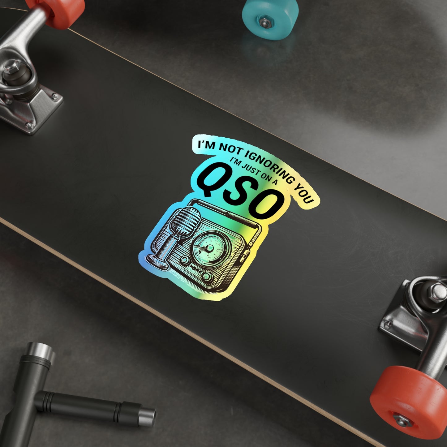 Amateur Ham Radio Operator Stickers Holographic Vinyl Decal - QSO Focus & Radio Enthusiasts