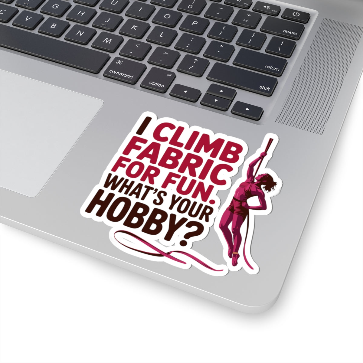 Aerial Silk Sticker – Funny Fabric Climb Quote Decal for Aerialists, Circus Performers & Silk Dancers