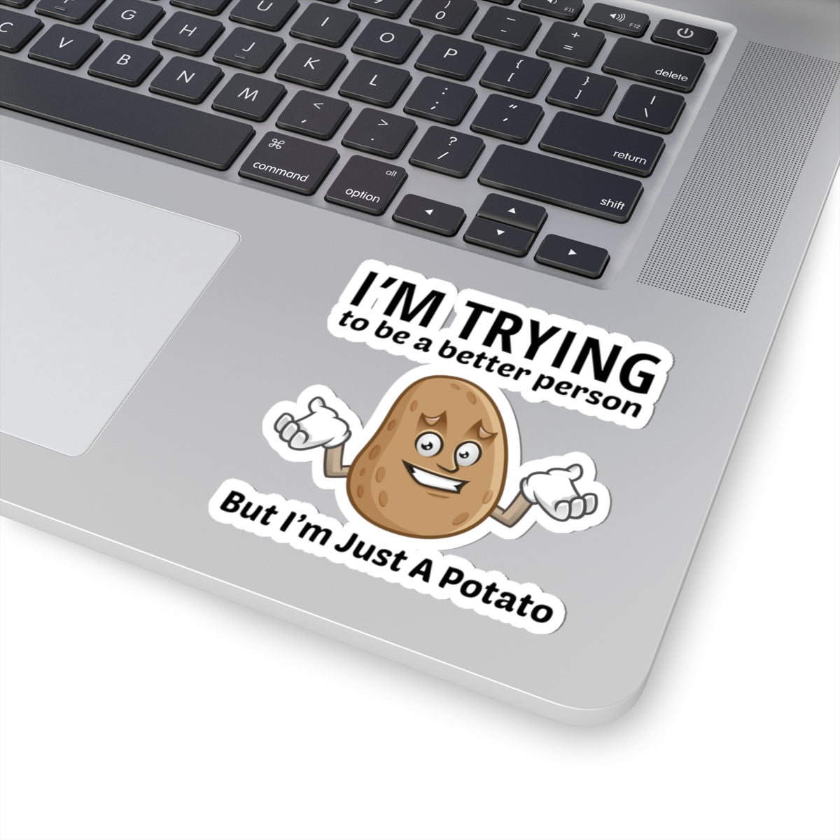 Better Person Potato Sticker - Self Improvement Humor Vinyl Decal for Veggie Lovers & Gardeners