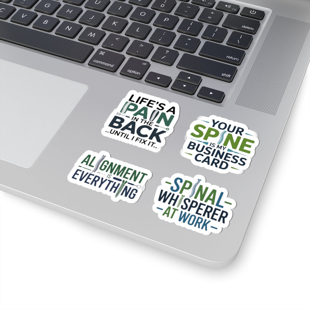 Chiropractor Sticker Pack – 4 PCS Funny Spinal Alignment Decals for Chiropractic Doctors Clinic Staff