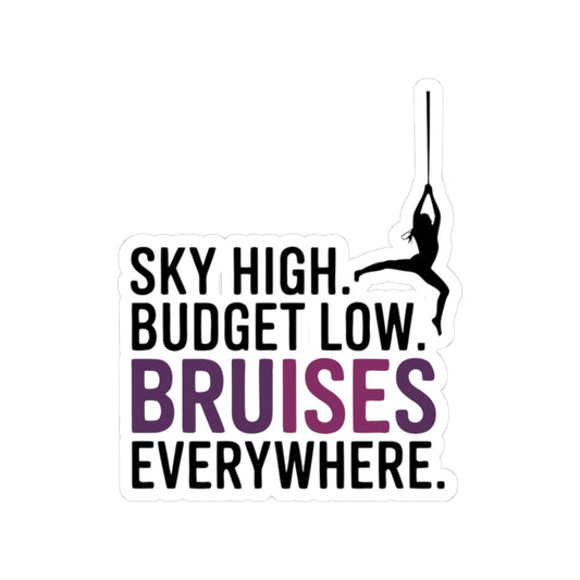 Aerial Silk Sticker – Funny Three-Line Bruises Quote Decal for Aerialists Circus Arts Performers and Silk Athletes