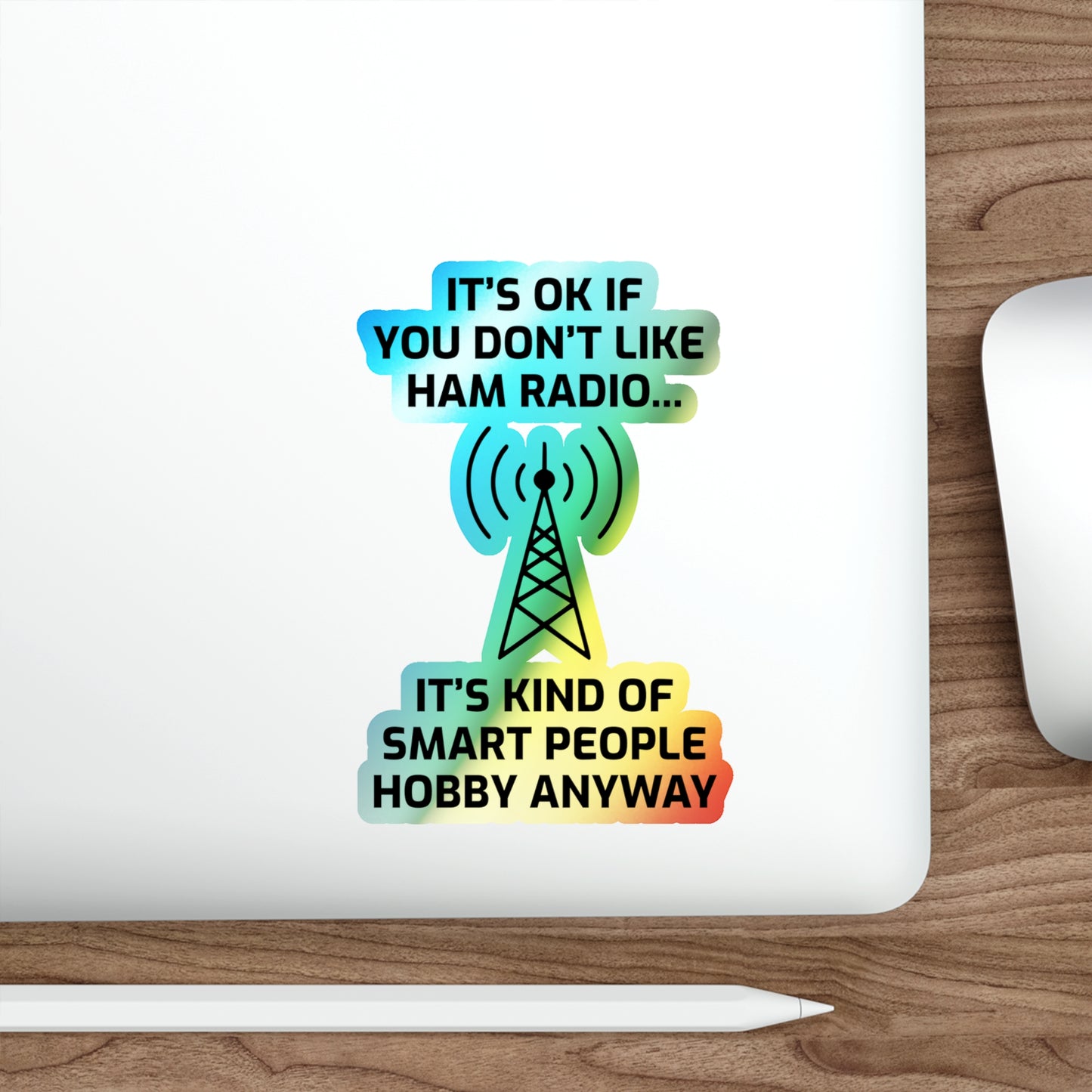 Amateur Ham Radio Operator Stickers Holographic Vinyl Decal - Morse Code & DXing for Tech Enthusiasts