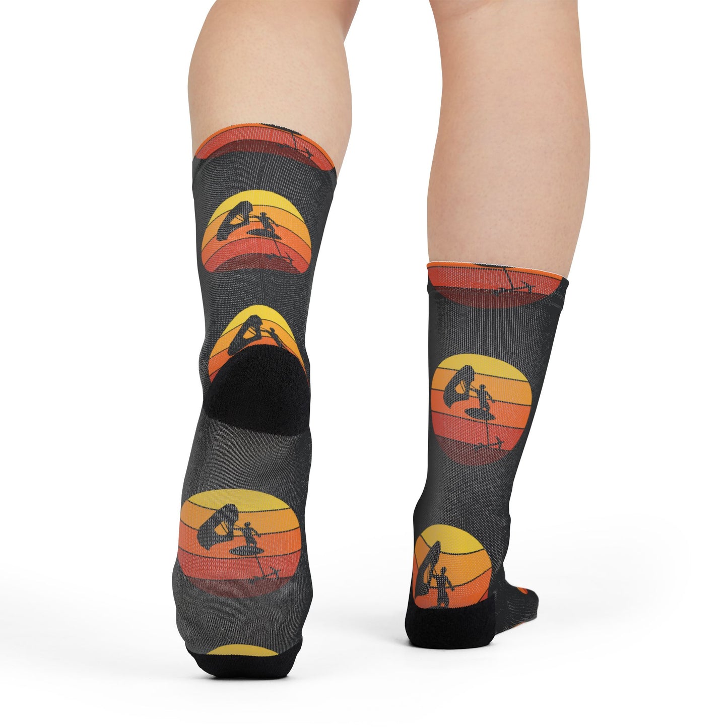 Wing Foiling Socks - Retro Sunset Design for Foiling Enthusiasts