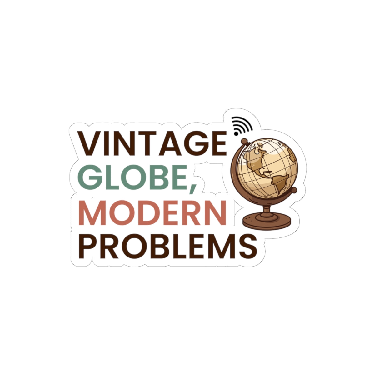 Vintage Globe Sticker - Retro Cartography Decal for Modern Travelers
