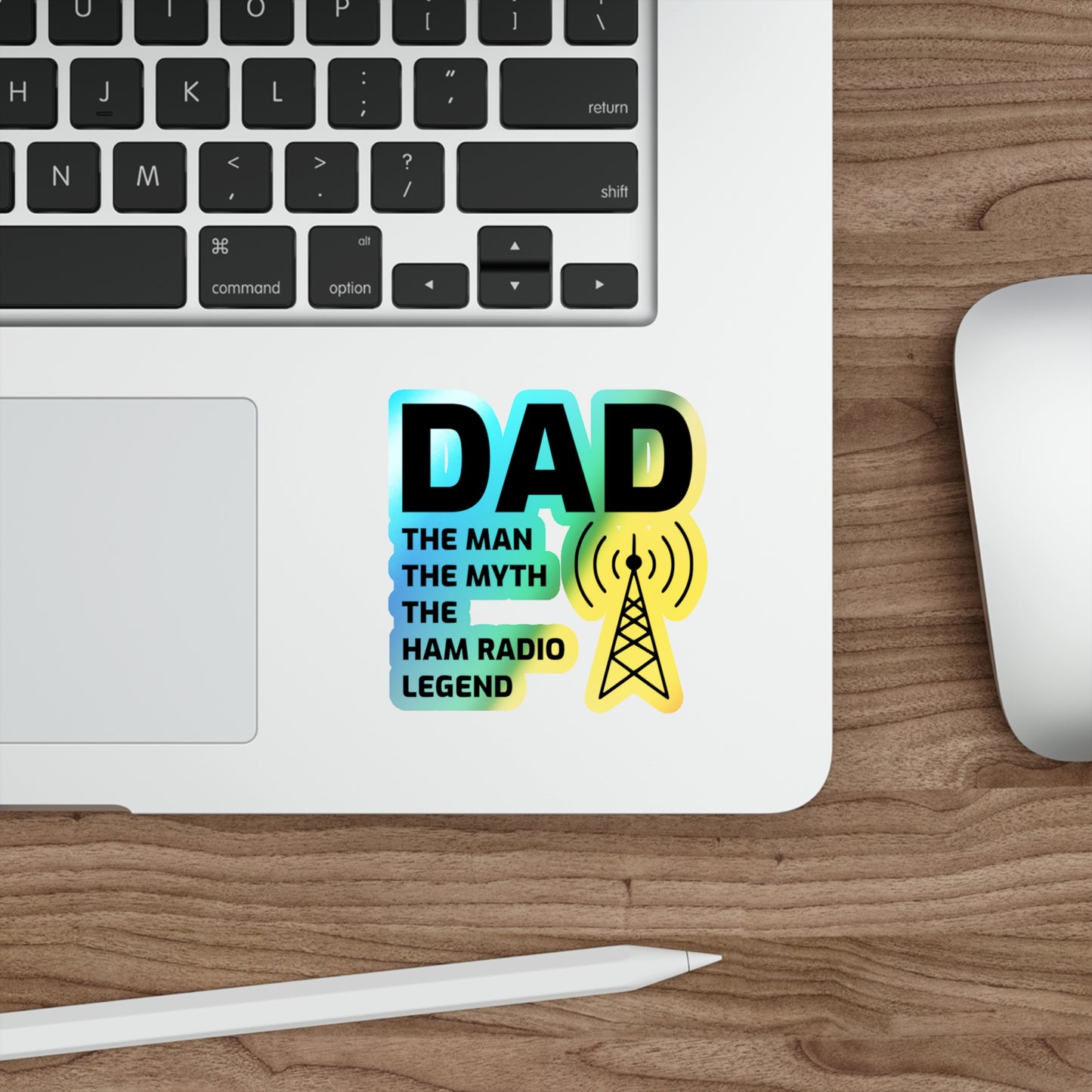 Amateur Ham Radio Operator Stickers Holographic Vinyl Decal - Morse Code & DXing for Radio Dads
