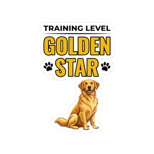 Golden Retriever Dog Training Golden Star Sticker - Canine Obedience Vinyl Decal for Pet Trainers Animal Behaviorists