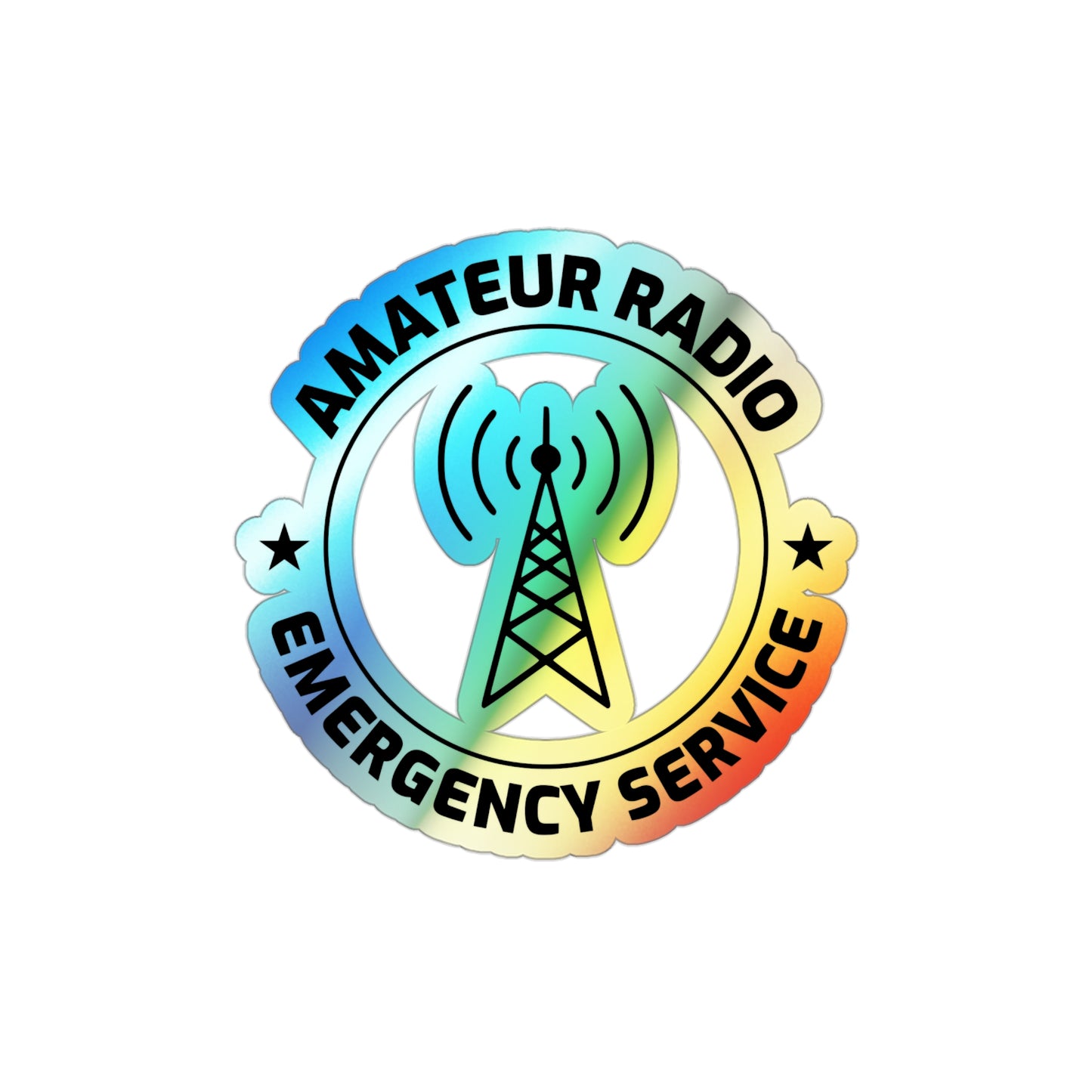 Amateur Ham Radio Operator Stickers Holographic Vinyl Decal - Call Sign & QRP for Radio Techs