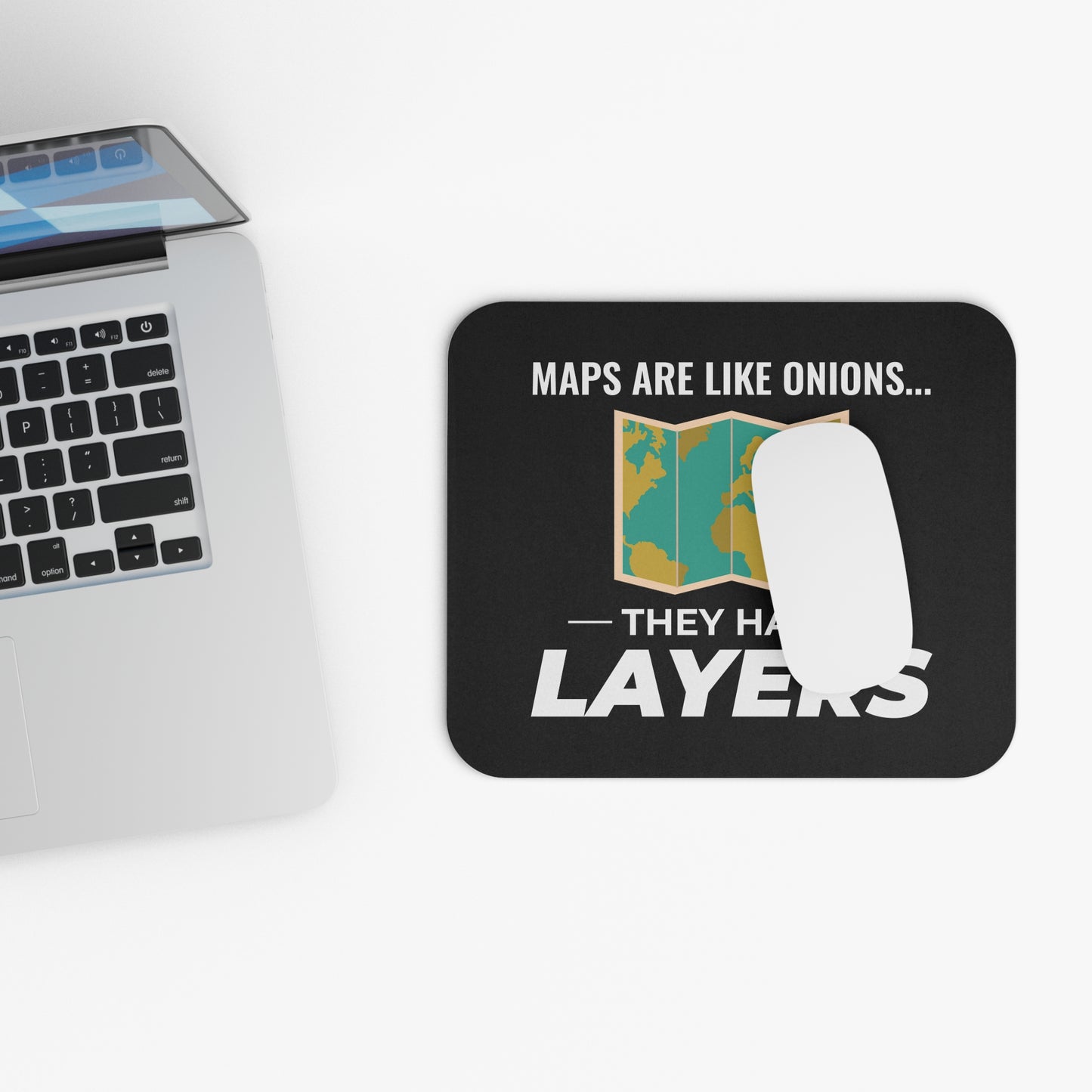 Humorous Map Mouse Pad - Cartography Geography Non-Slip Rubber Base for GIS Professionals & Students