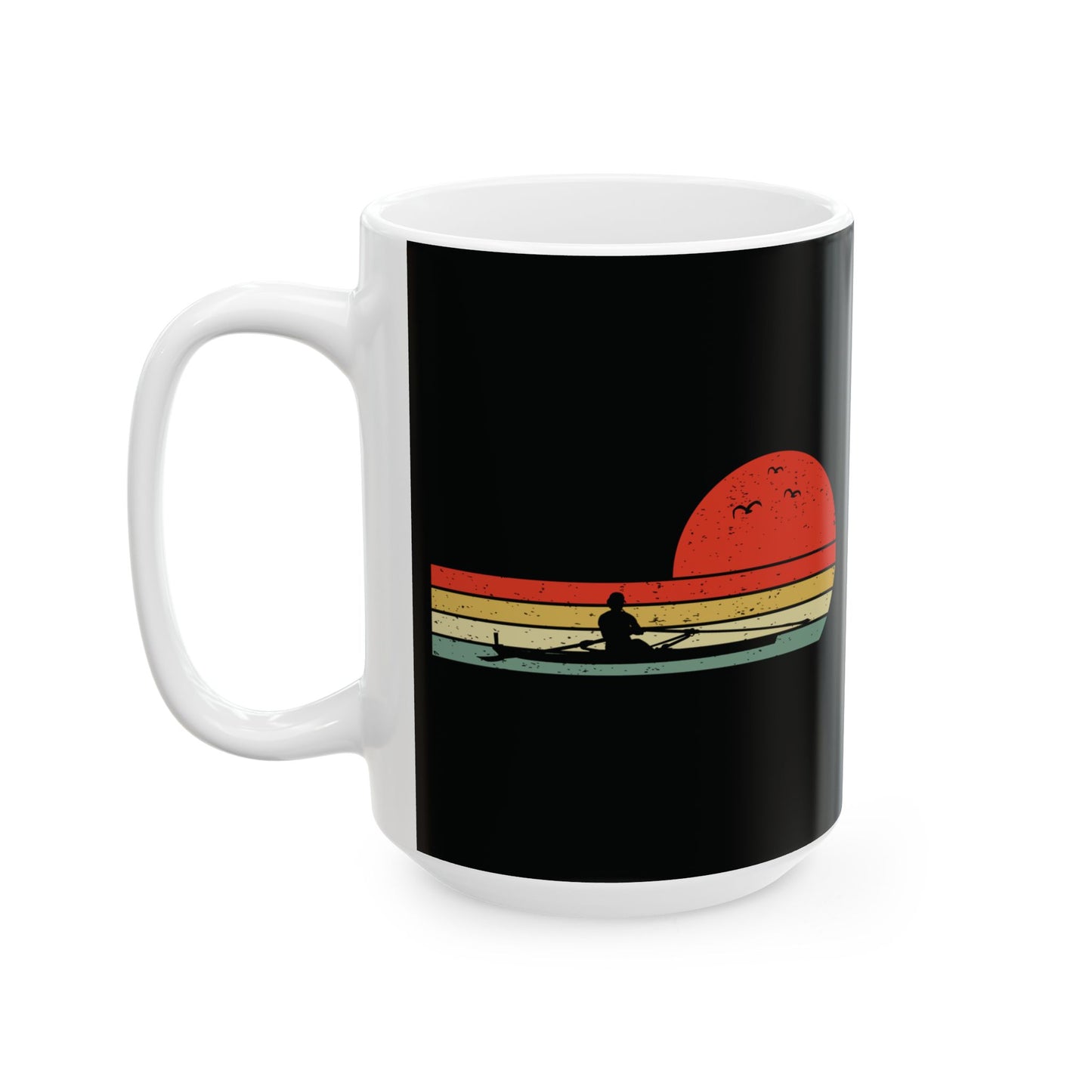Rowing Mug Retro Sunset Sculler Water Sport Enthusiast Cup