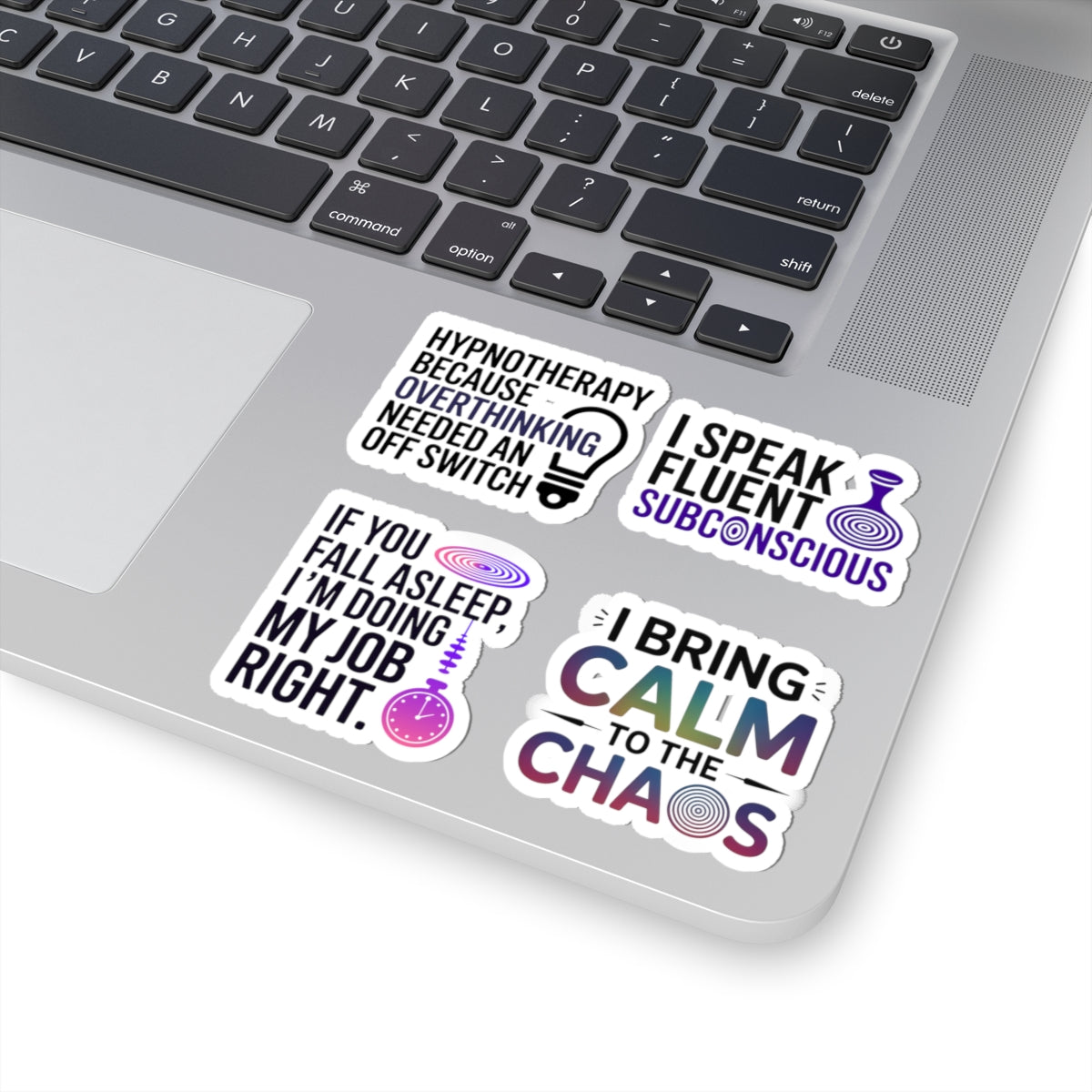Hypnotherapy Sticker Pack – 4 PCS Funny Subconscious Humor Decals for Hypnotherapists Overthinking Coaches