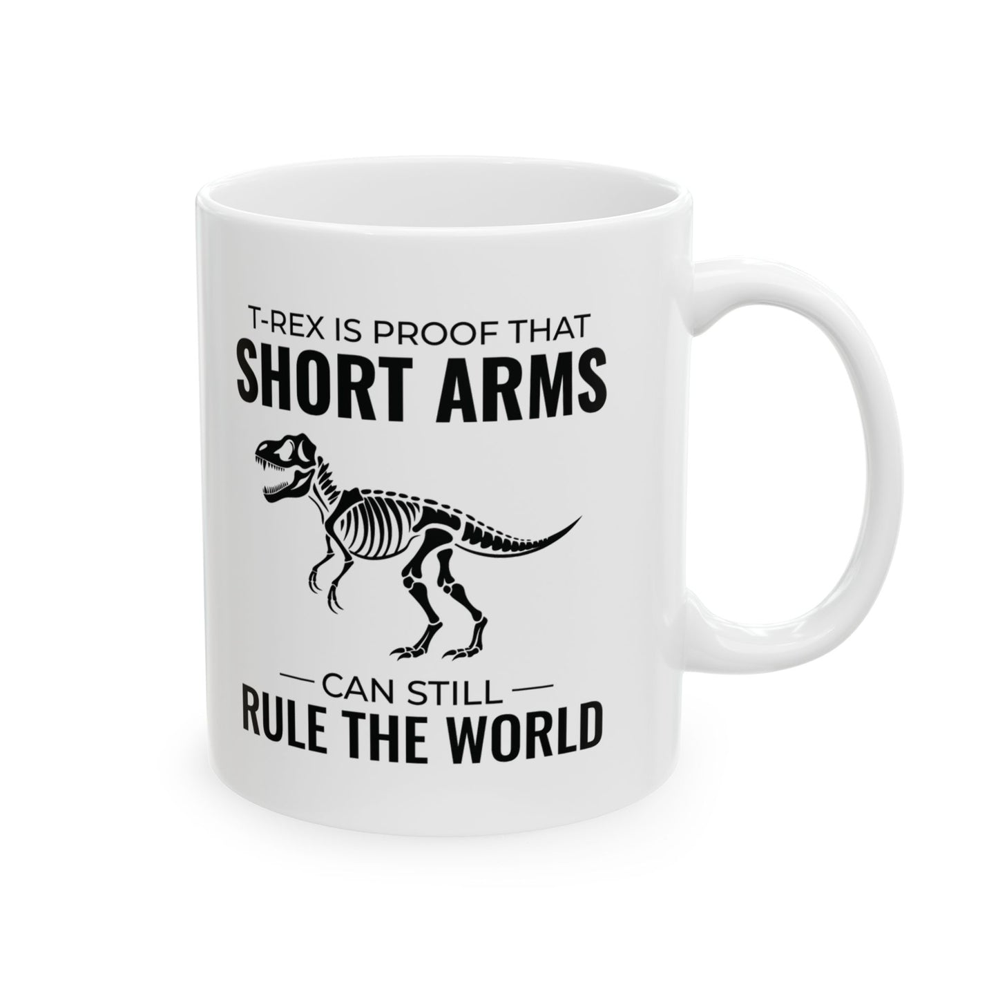 Dinosaur Fossil Mug for Paleontology Enthusiasts T-Rex Short Arms Design