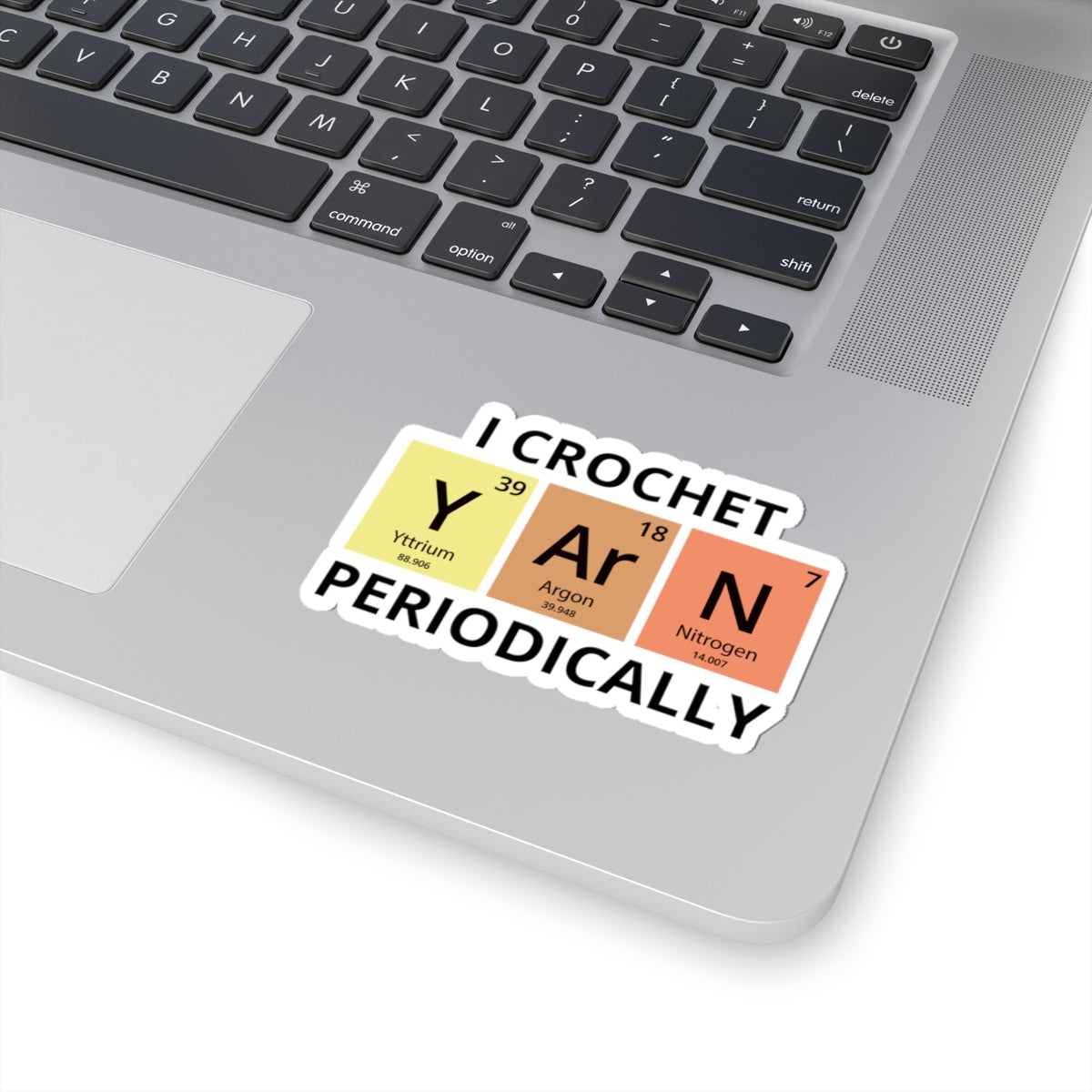 Periodic Crochet Sticker - Science Craft Vinyl Decal for Knitters & Chemistry Enthusiasts