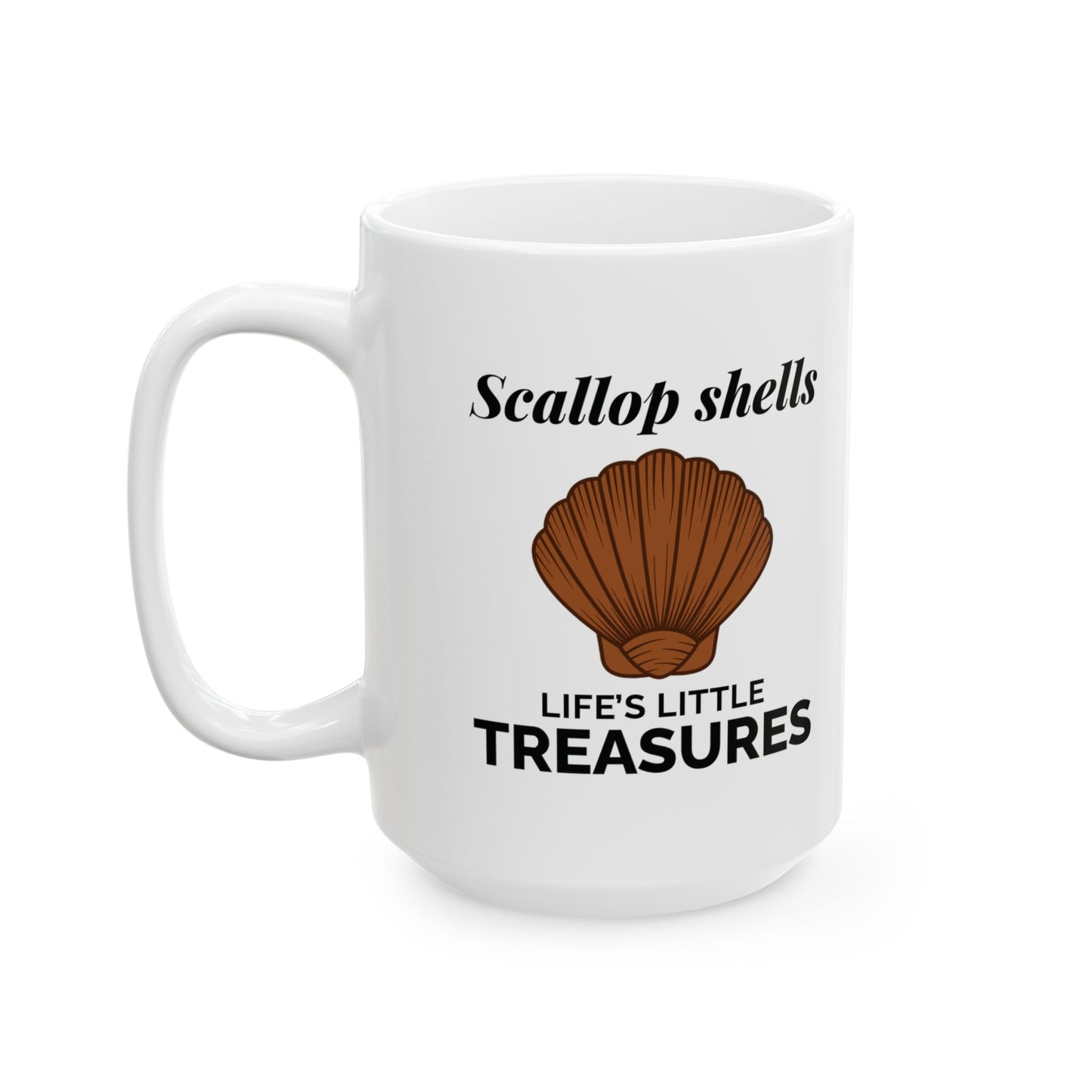 Scallop Shell Mug, Ocean Treasures, Beach Lover Gift