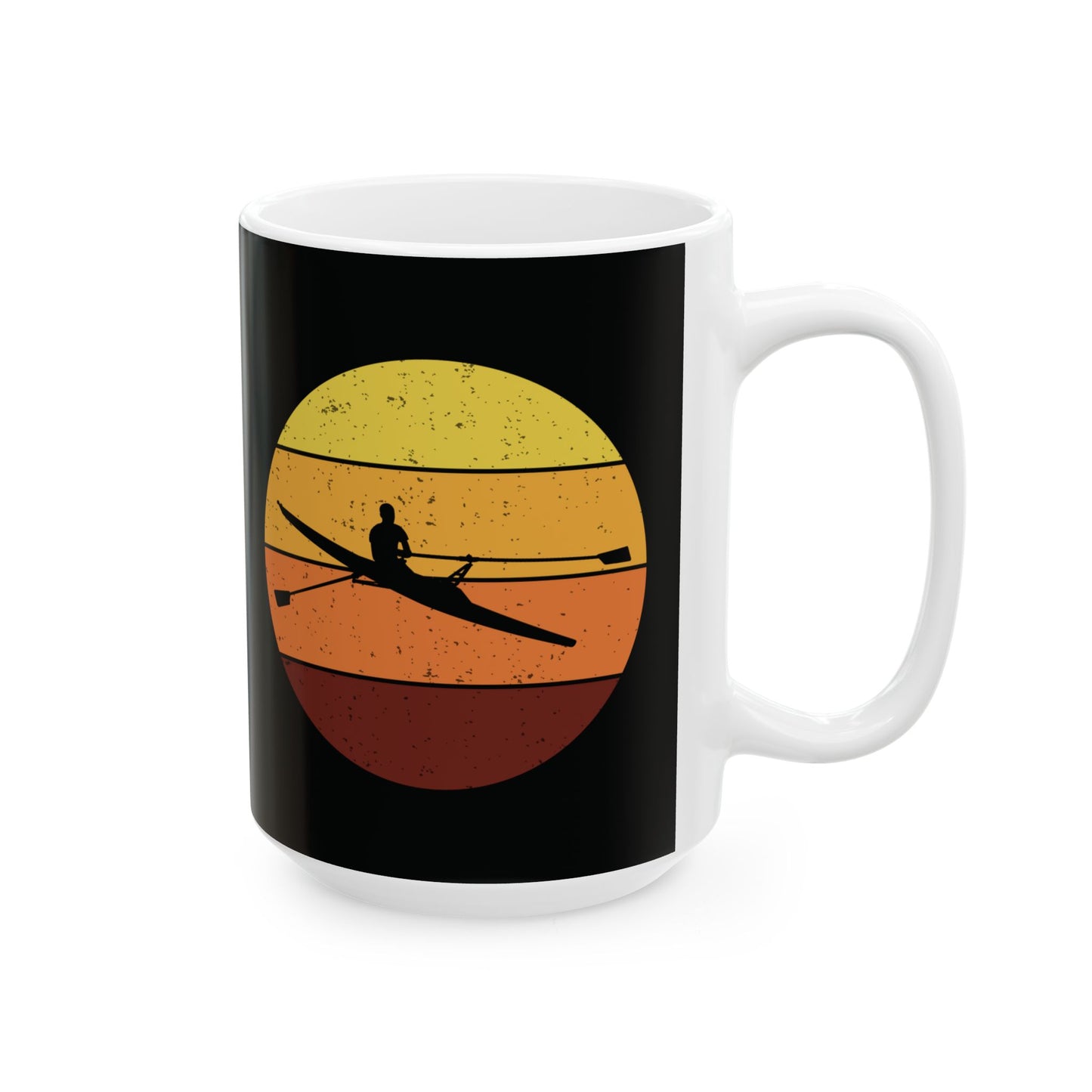 Rowing Mug Vintage Circle Rower Sport Athlete Retro Cup