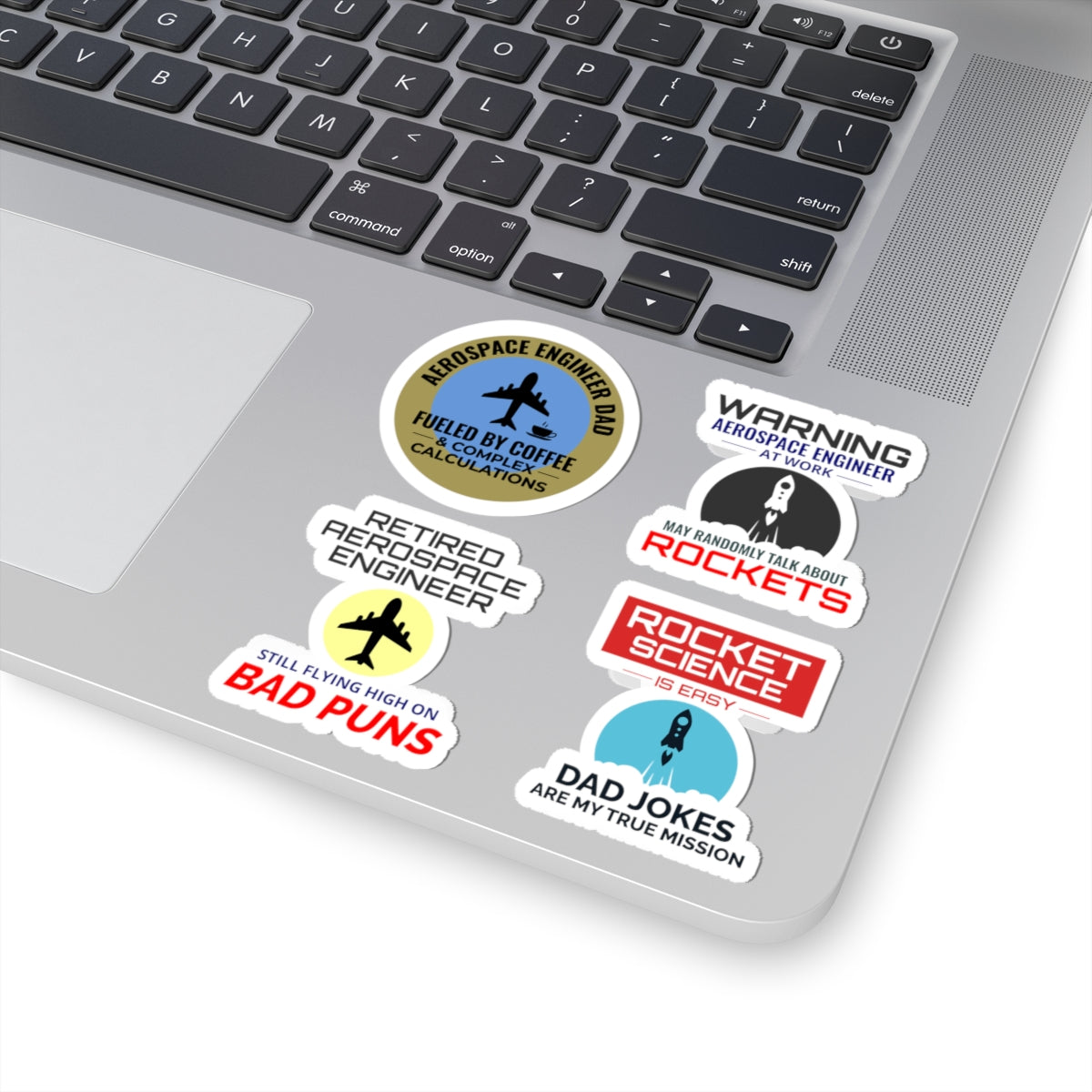 Aerospace Engineer Dad Sticker Pack – 4 PCS Funny Rocket Science Dad Jokes Bad Puns Decal Set for Engineer Dads