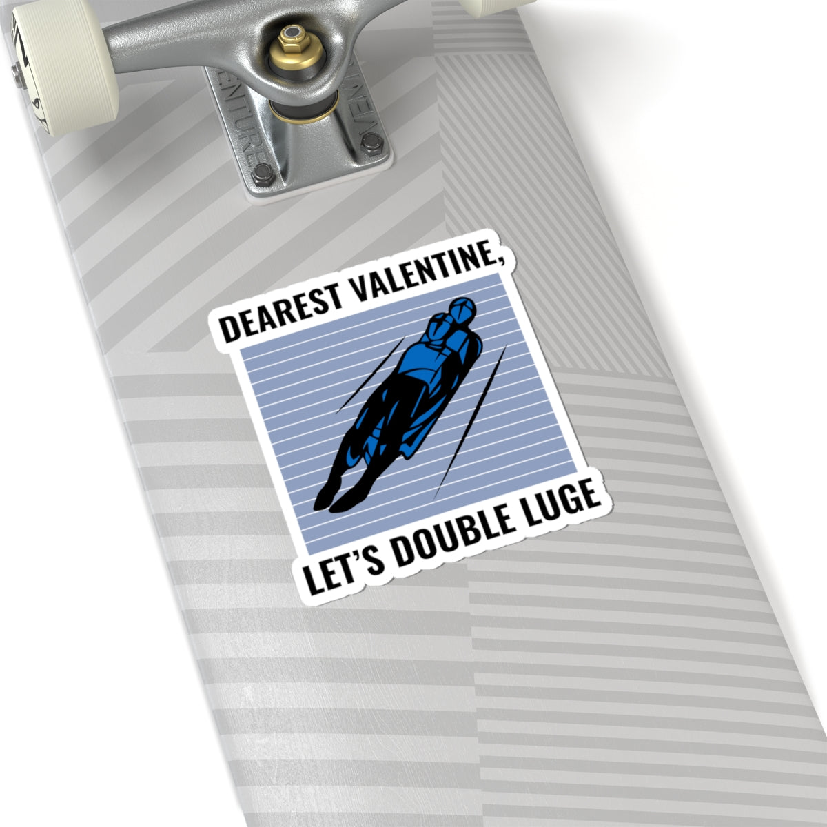 Double Luge Valentine Sticker - Winter Sports Romance Vinyl Decal for Lugers & Adventure Couples