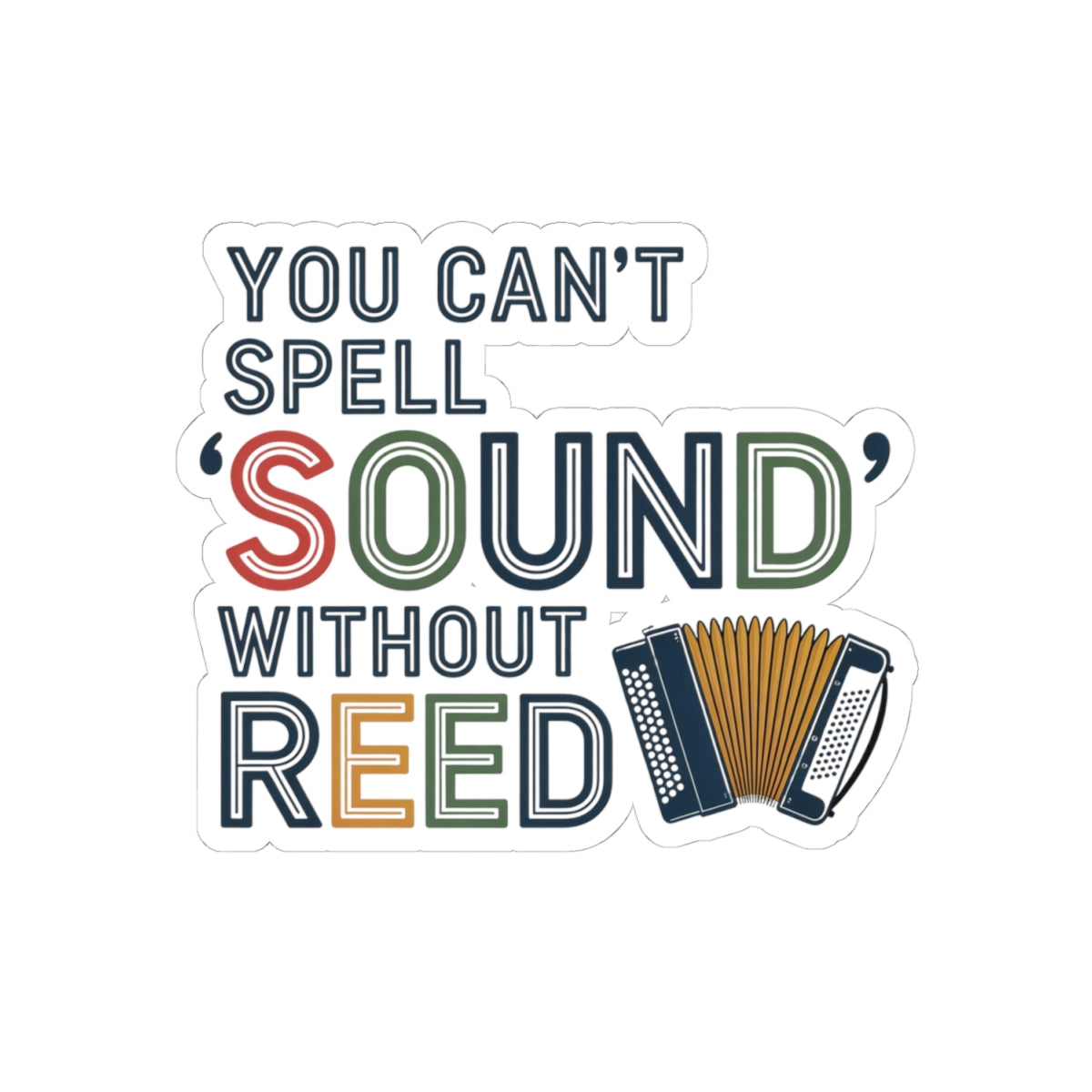 Accordion Reed Sticker – Wordplay Pun Decal for Squeezebox Players, Polka Musicians