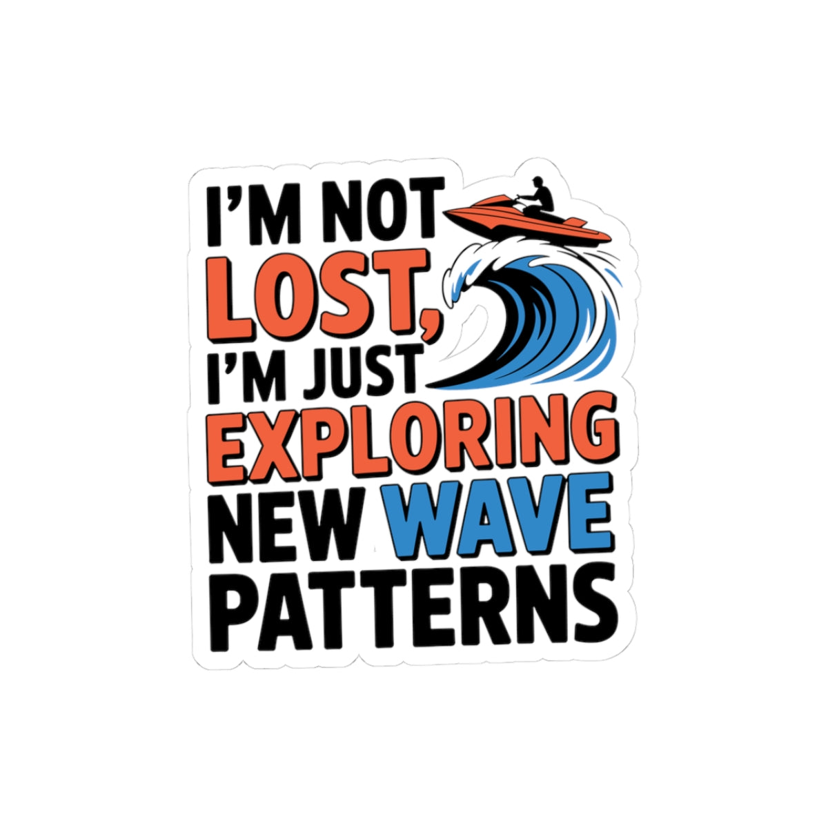 Jet Ski Explorer Sticker - Adventure Seeker Vinyl Decal for PWC Riders & Water Wanderers