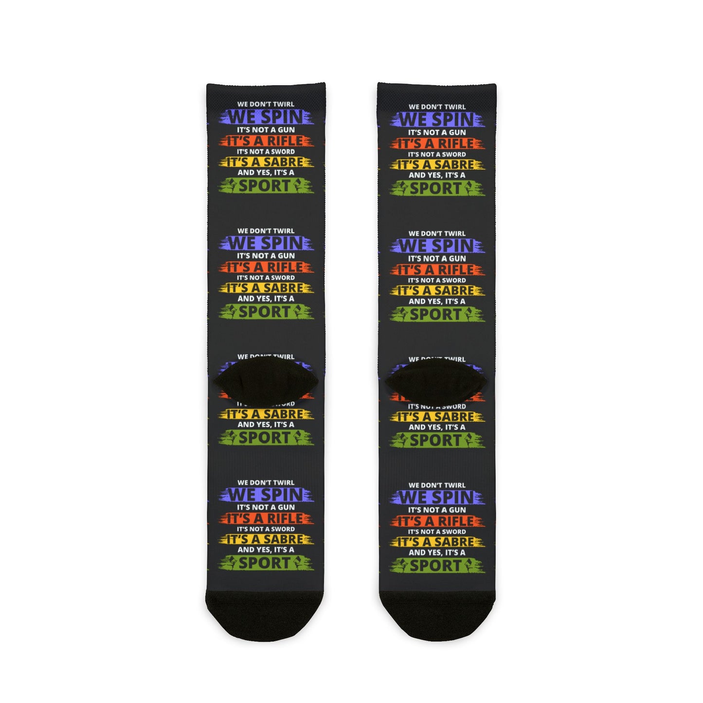 Color Guard Socks – Bold Design for Performers, Celebrating Spins