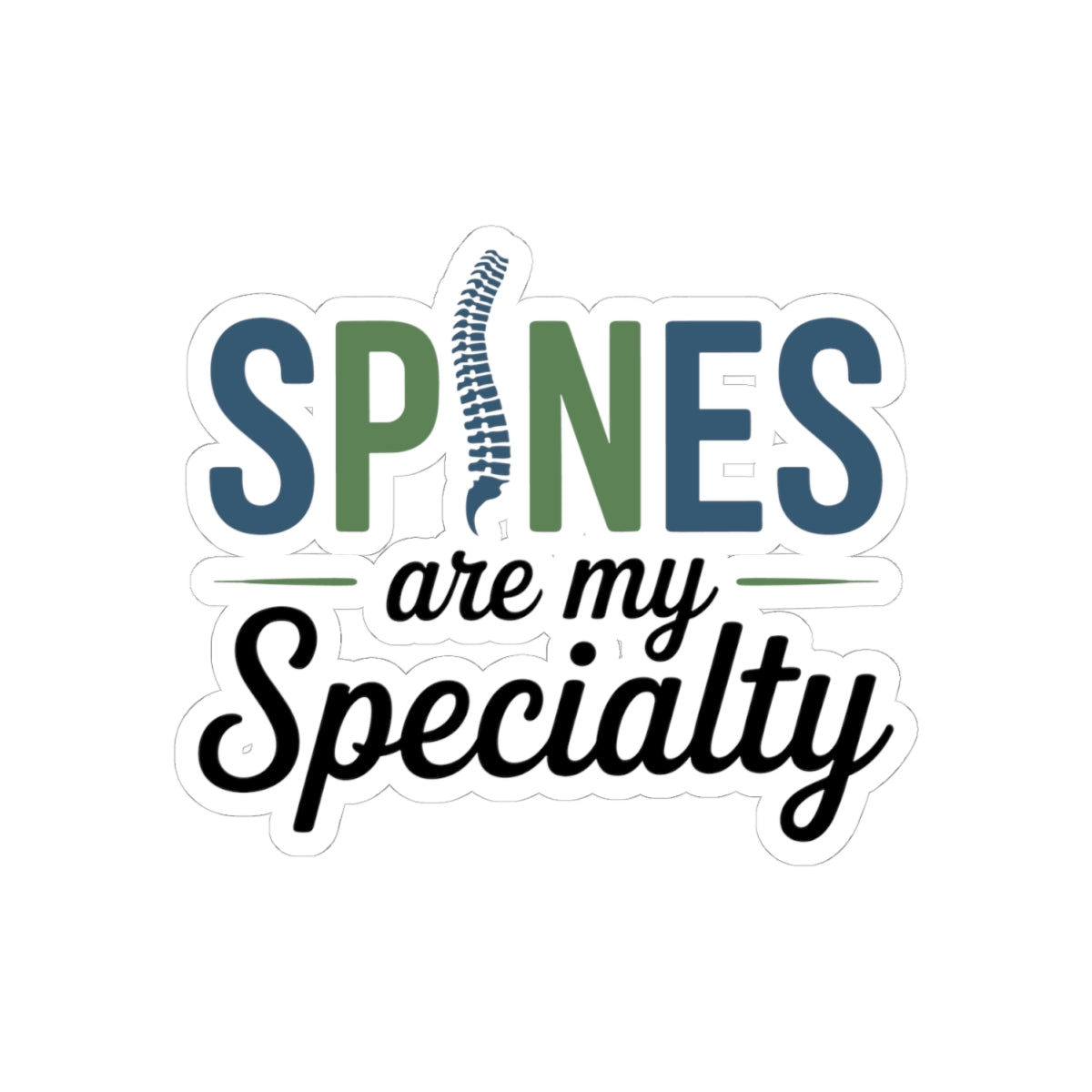 Spine Specialty Sticker - Chiropractic Expertise Vinyl Decal for Chiropractors, Doctors of Chiropractic