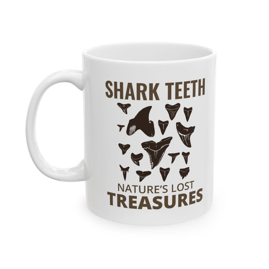 Shark Teeth Collector Mug – Nature’s Lost Treasures, Fossil Hunter Gift