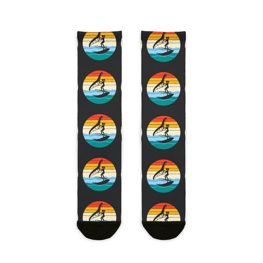 Wing Foiling Socks - Retro Vintage Sunset Style Gift for Water Sports Fans