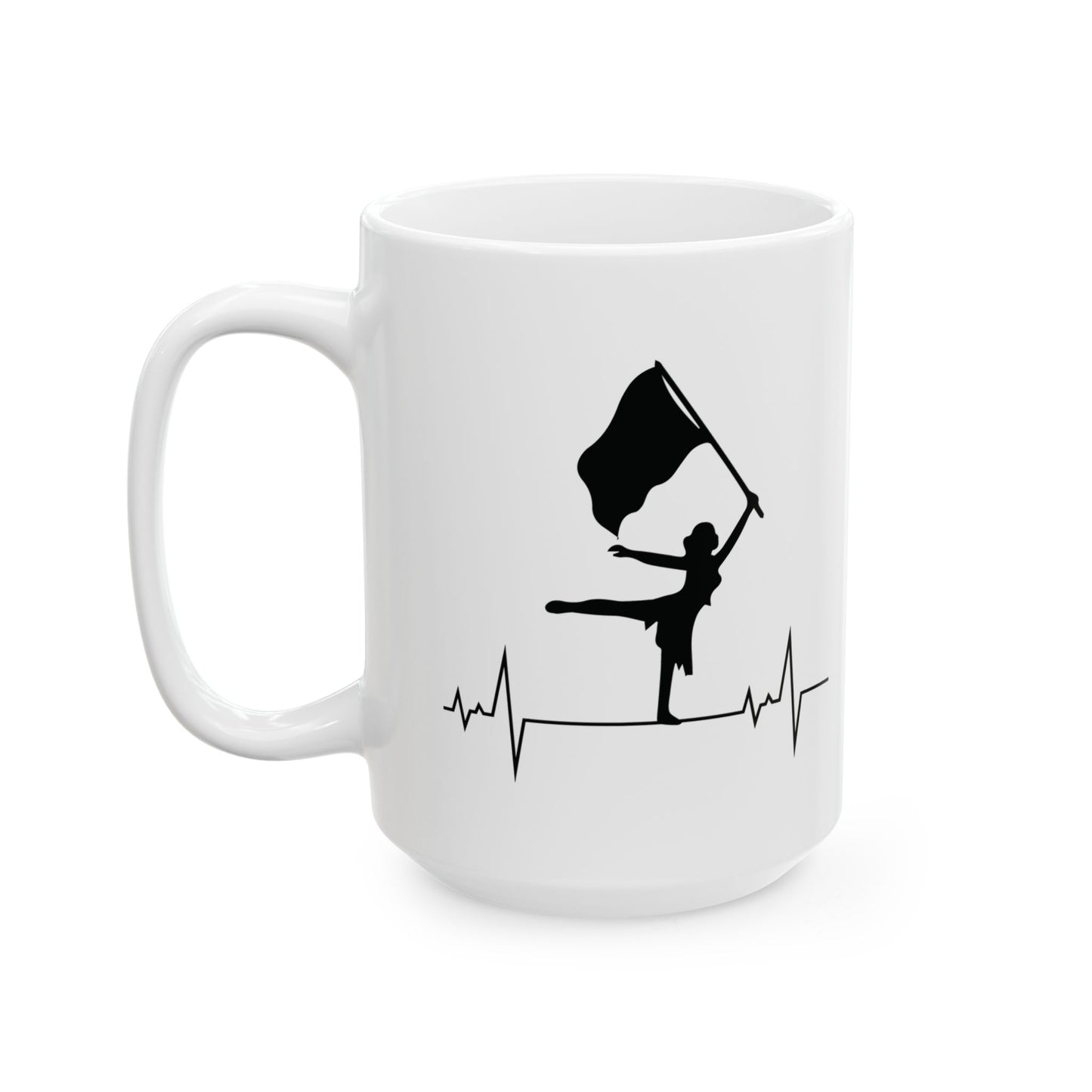 Color Guard Mug - Patriotic Spin Design for Performers & Fans