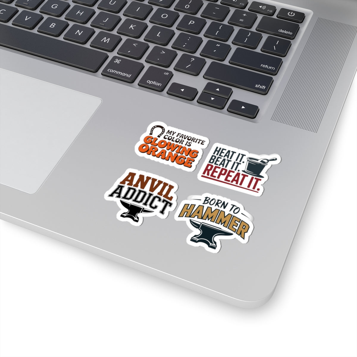 Blacksmith Sticker Pack – 4 PCS Bold Anvil Identity Forge Decal Set for Metalworkers Bladesmiths