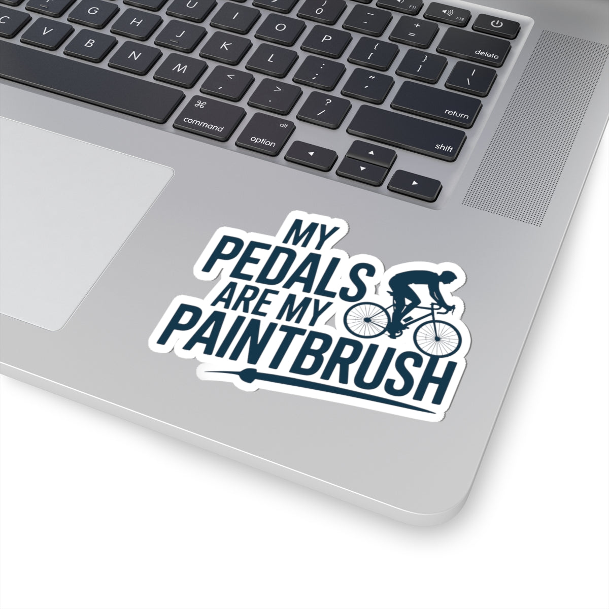 Pedals Paintbrush Cycling Sticker - Bike Art Expression Vinyl Decal for Rhythmic Gymnastic Athletes, Artist Riders, Coach