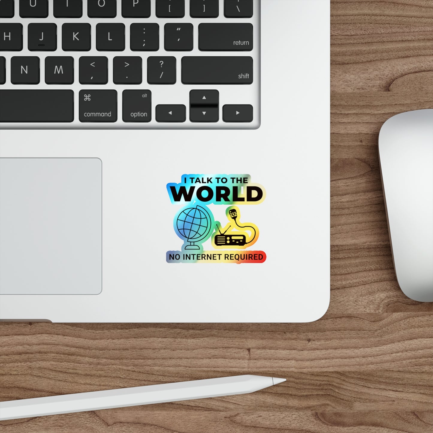 Amateur Ham Radio Operator Stickers Holographic Vinyl Decal - Global QSOs & Offline Comms