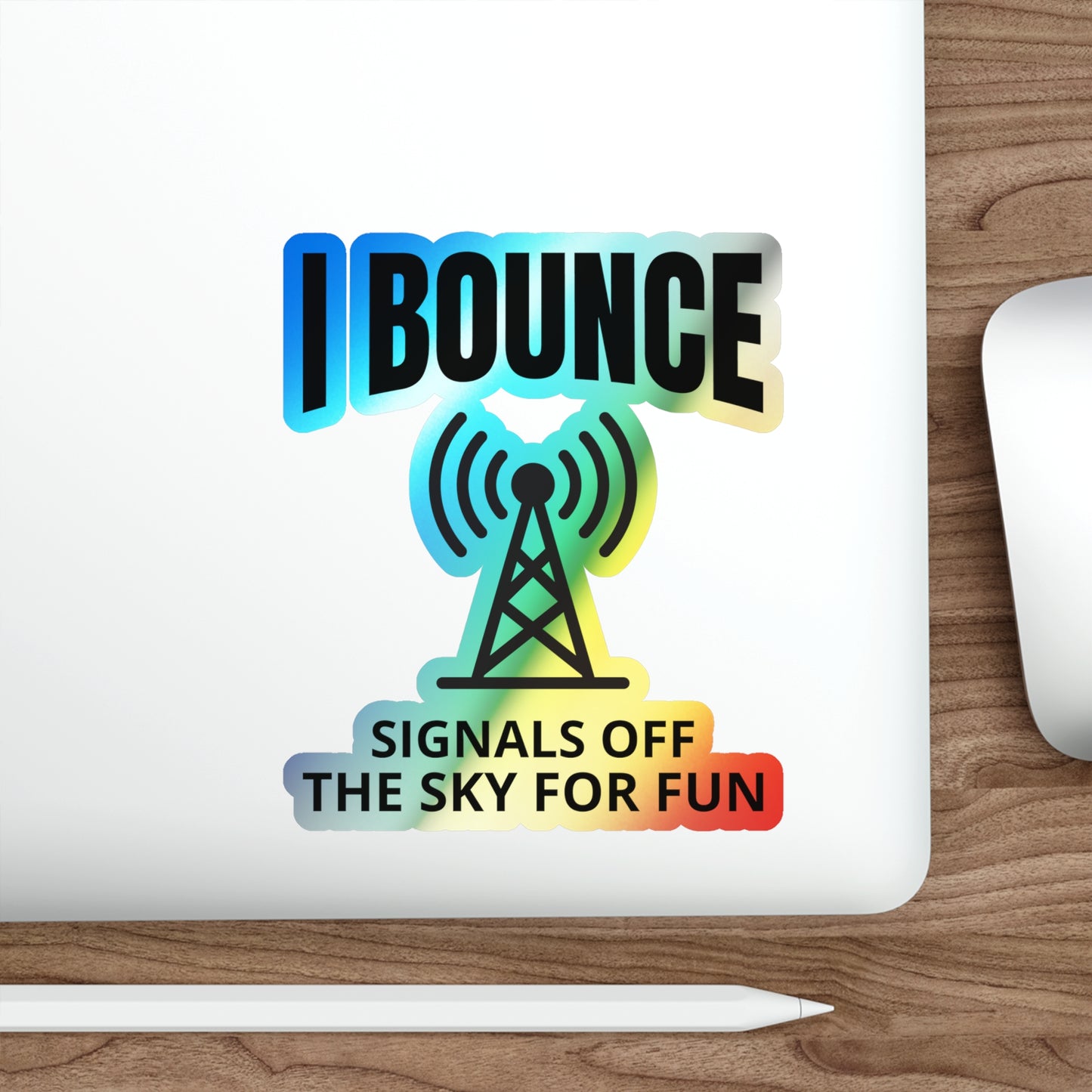 Ham Radio Operator Stickers Holographic Vinyl Decal