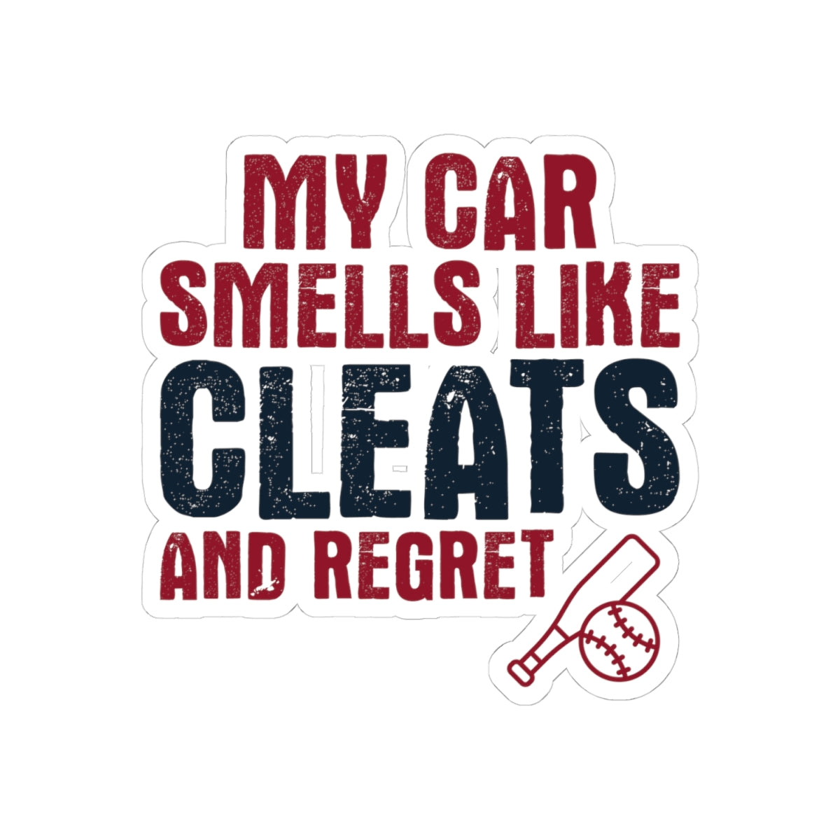 Baseball Mom Sticker – Funny Cleat Smell Humor Decal for Baseball Parents Travel Ball Families