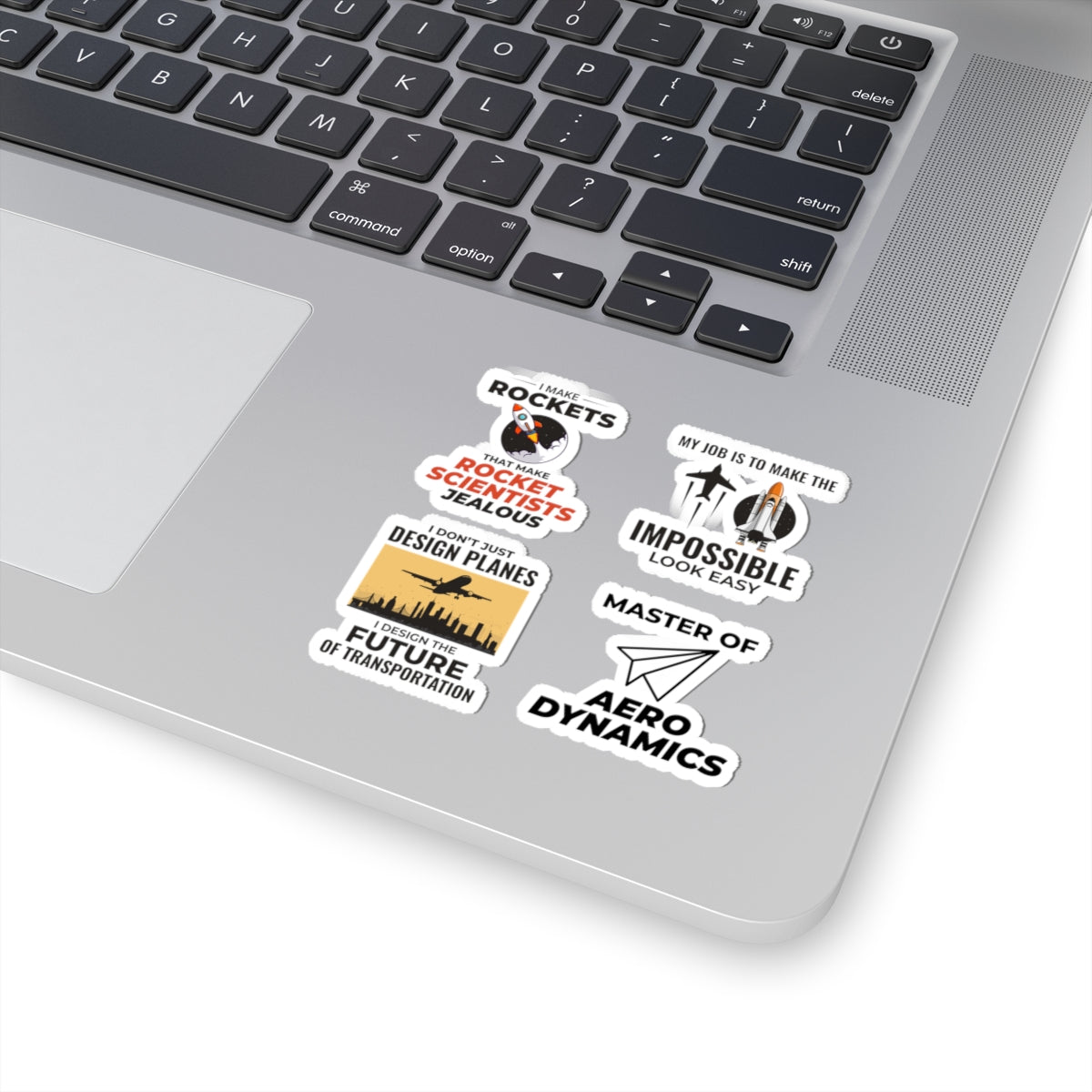 Aerospace Engineer Sticker Pack – 4 PCS Funny Master Aerodynamics Rockets Jealous Decal Set for Engineers