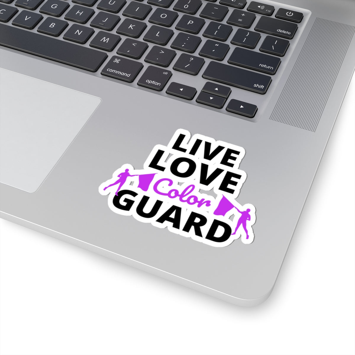 Color Guard "Live Love Color Guard" Sticker Vinyl: Twirling Dancer Design, Flag Twirling, Marching Band