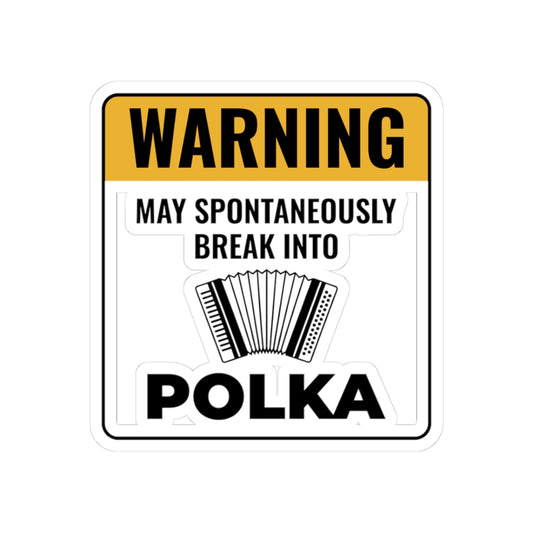 Accordion Player Sticker - Warning Sign Polka Humor Decal for Musicians, Polka Band Members, Folk Music Lovers