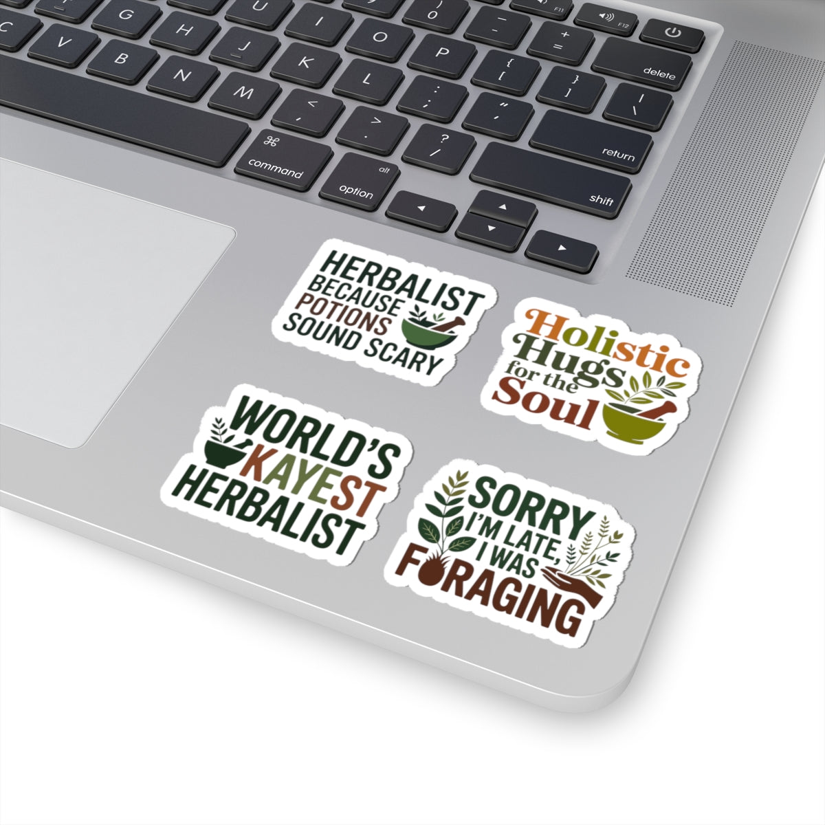 Herbalist Sticker Pack – 4 PCS Funny Holistic Humor Decals for Herbalists Foraging Nature Lovers