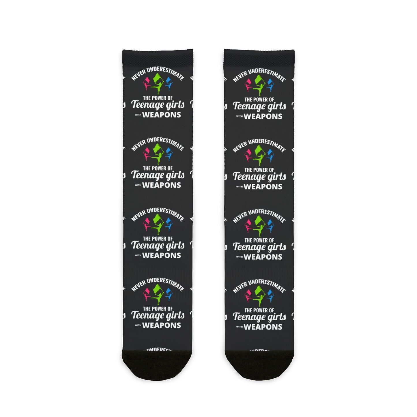 Color Guard Socks – Ideal for Performers & Marching Teams, Empowering Design for Girls