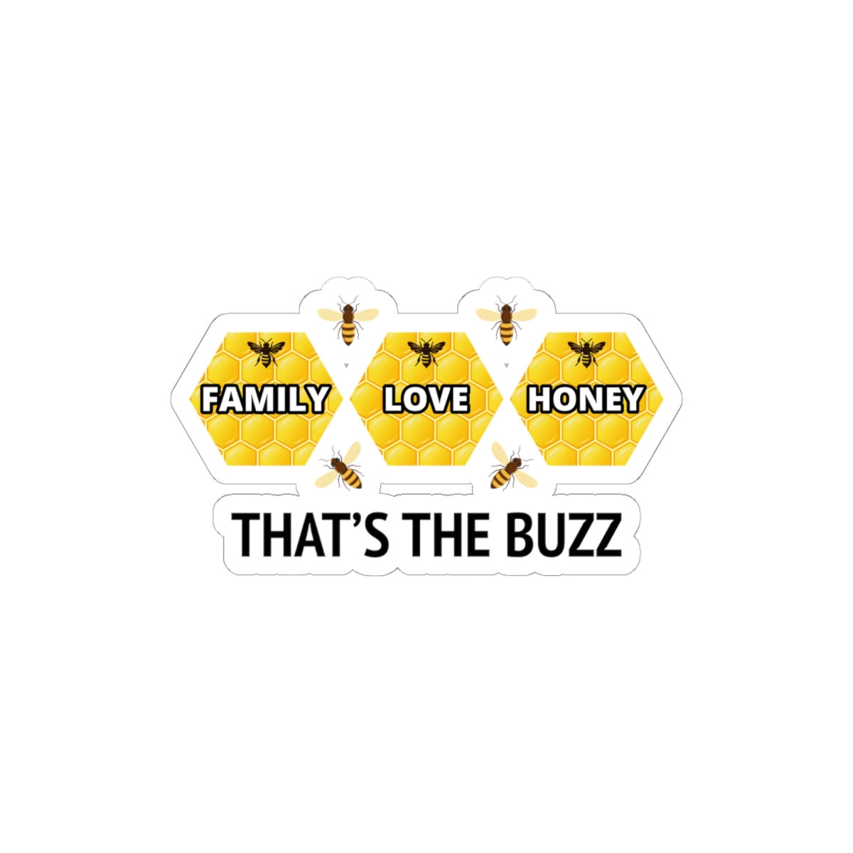 Honeybee Family Sticker - Beekeeping Love Vinyl Decal for Beekeepers & Nature Lovers
