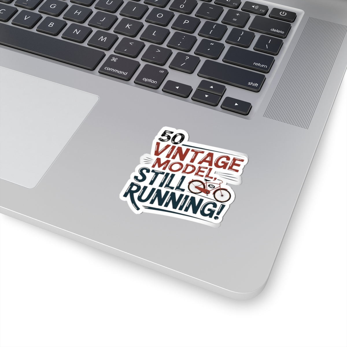 Vintage 50th Birthday Sticker - Still Running Funny Vinyl Decal for Turning 50 Adults Milestone Birthday Party