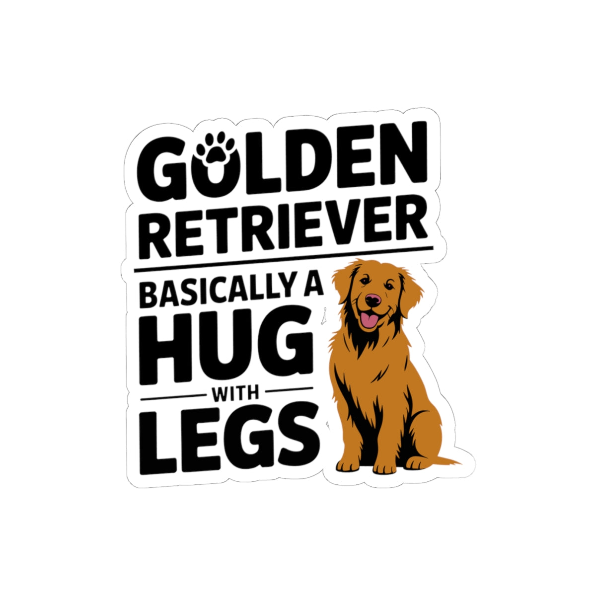 Adorable Golden Retriever Sticker - Cute Dog Lover Vinyl Decal for Pet Owners & Animal Enthusiasts