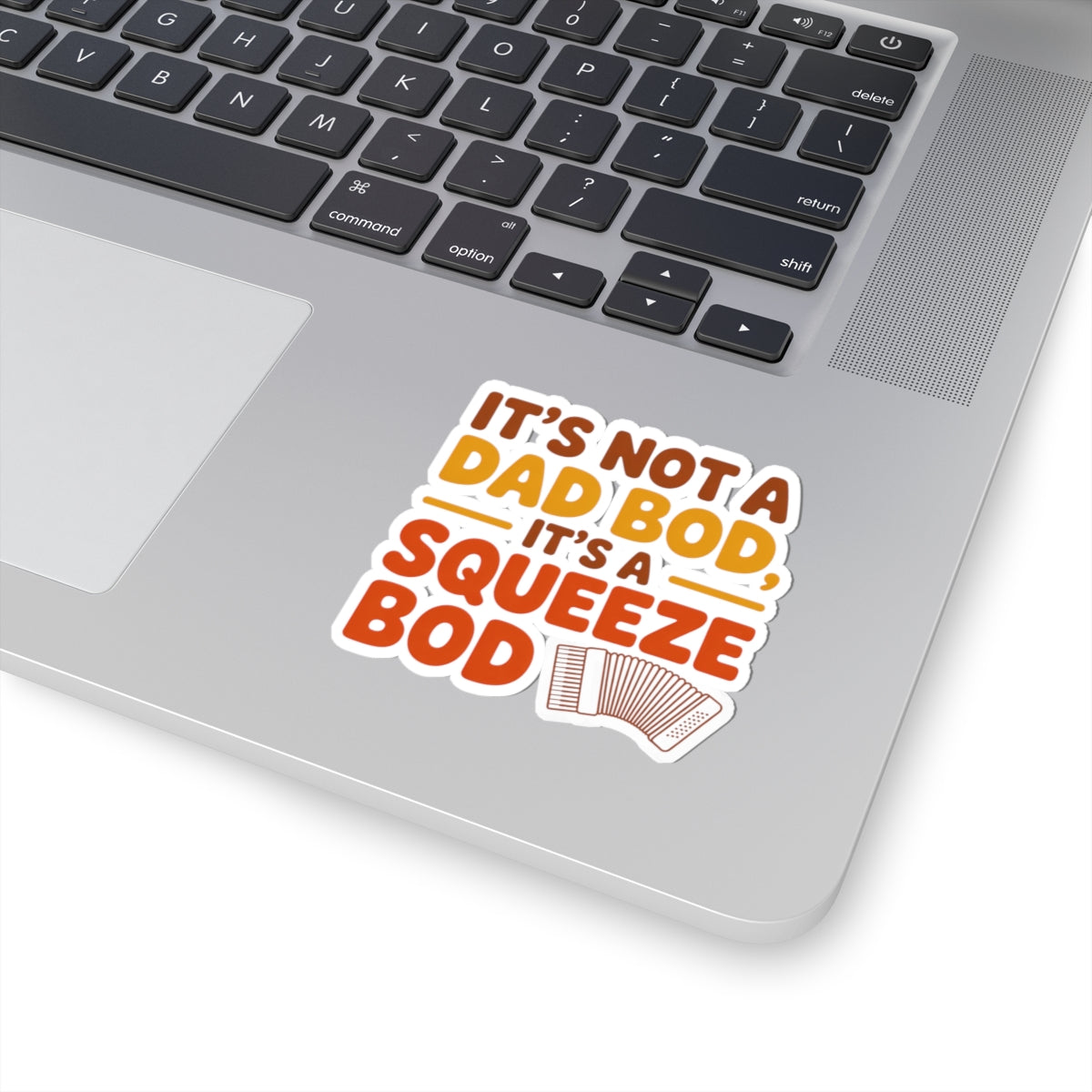Squeezebox Sticker – Dad Bod Parody Decal for Accordionists, Polka Band Members