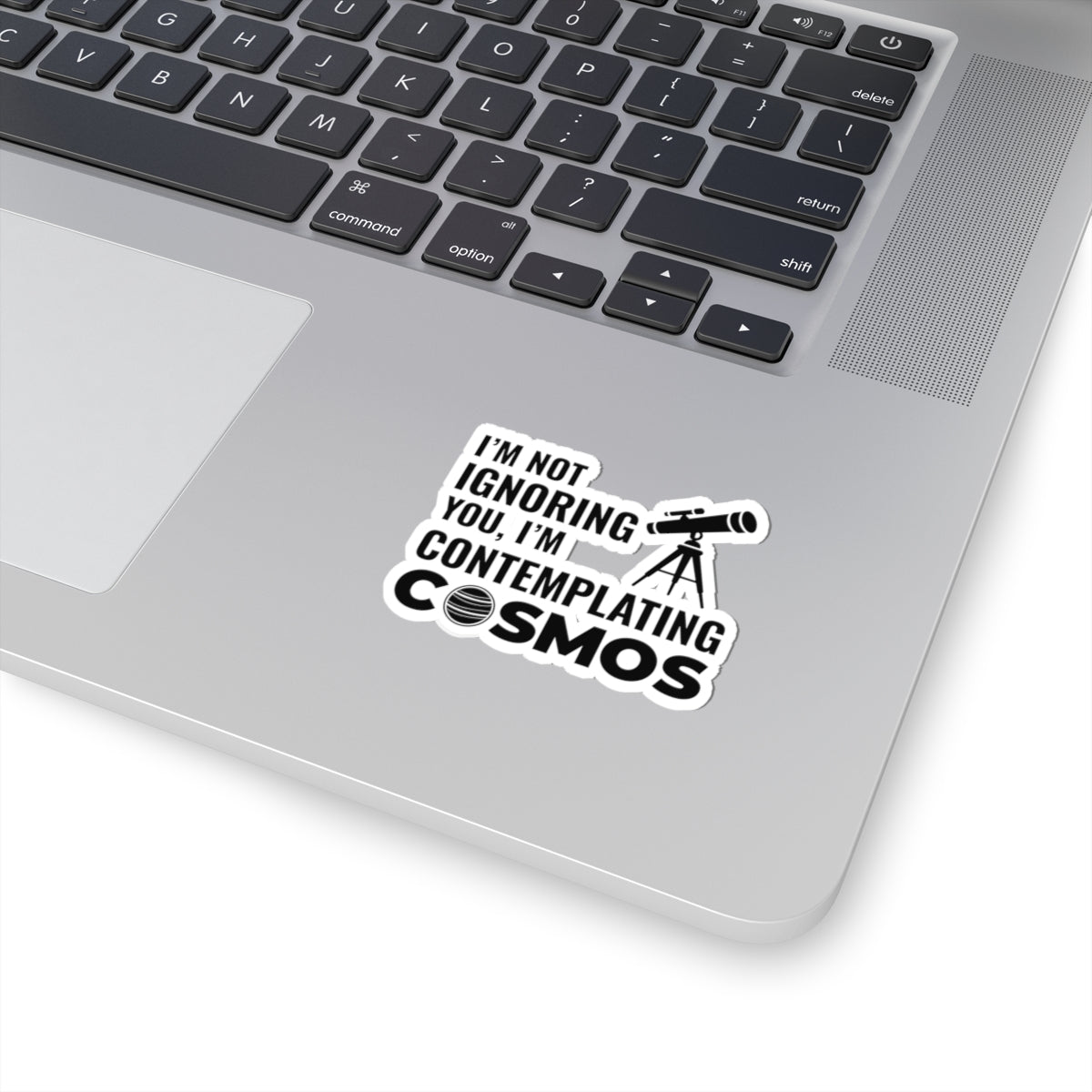 Astronomy Humor Sticker - Contemplating Cosmos Vinyl Decal for Space Thinkers & Scientists