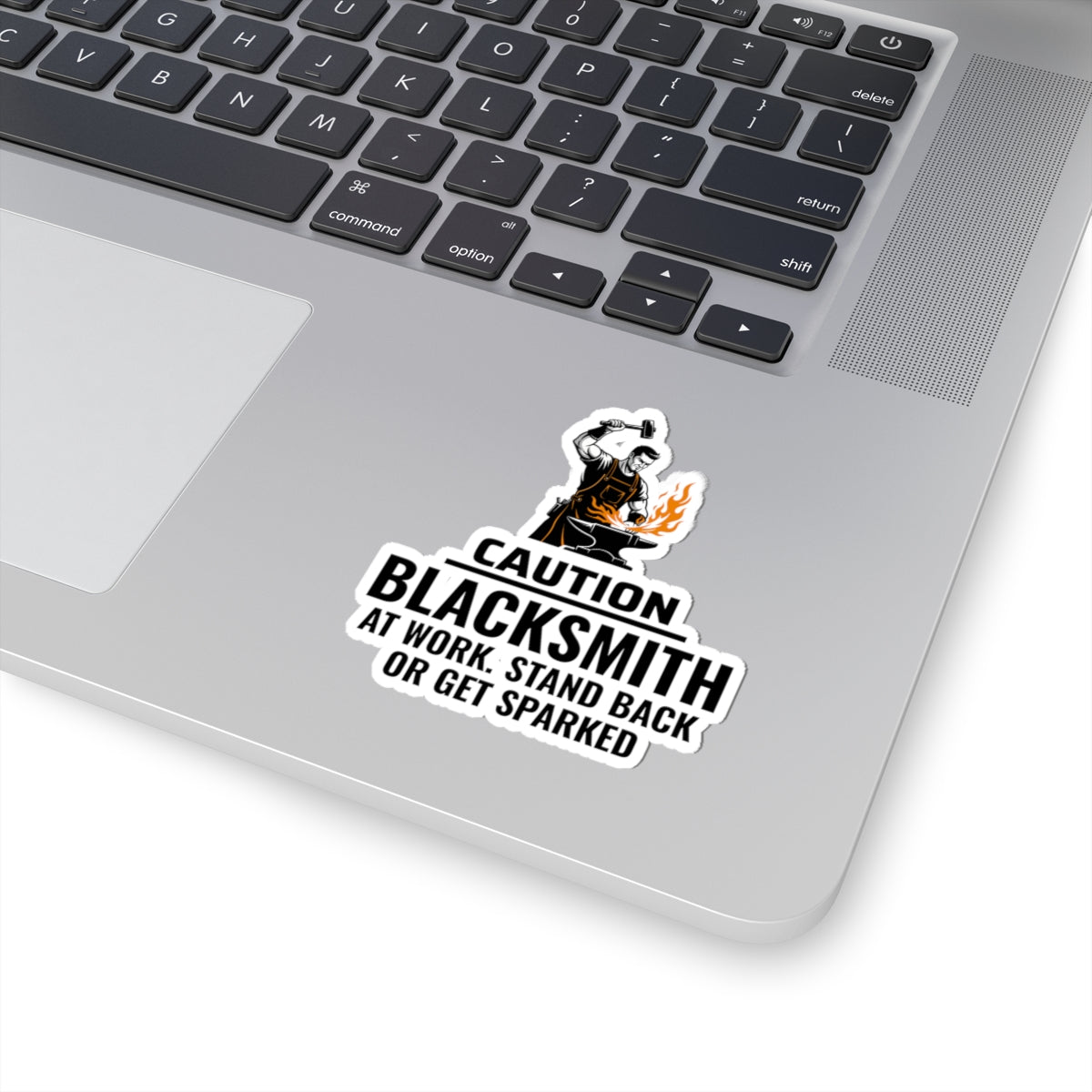 Blacksmith Caution Sticker – Funny Forge Warning Humor Decal for Iron Workers Bladesmiths and Anvil Crafters