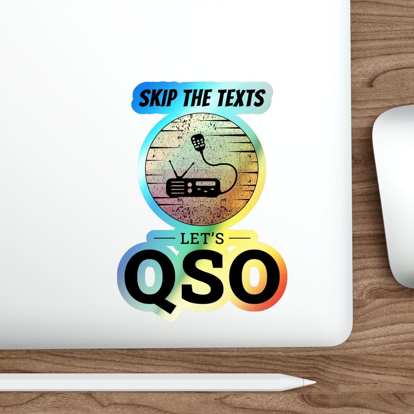 Amateur Ham Radio Operator Stickers Holographic Vinyl Decal - Live QSOs & Real-Time Radio