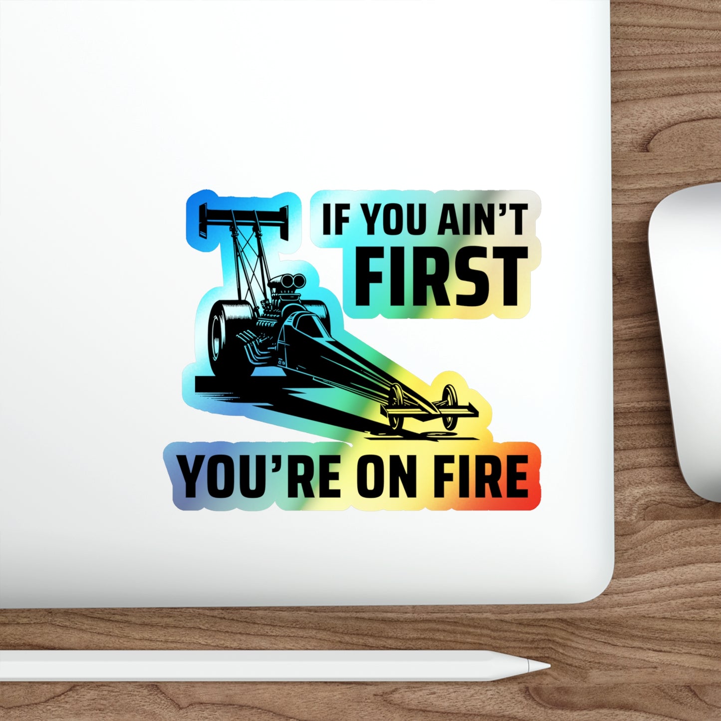 Dragster Drag Racing Holographic Stickers Vinyl – Quarter Mile Muscle Decal for Street Racers