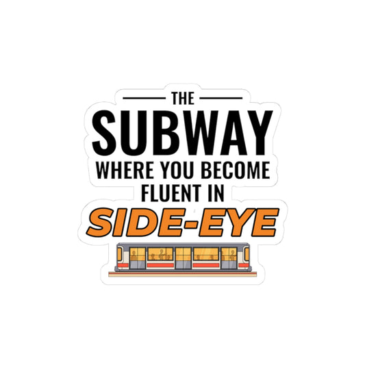 NYC Subway Side-Eye Sticker - Underground Attitude Vinyl Decal for Seasoned Commuters