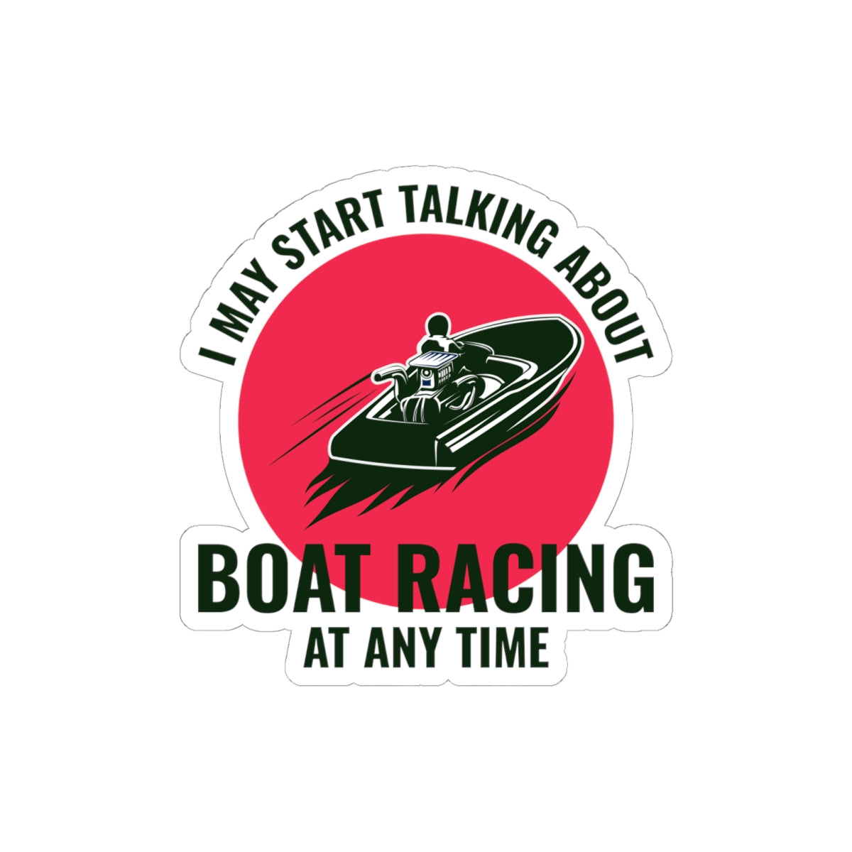 Boat Racing Thrill Sticker - Powerboat Speed Vinyl Decal for Racers & Marine Enthusiasts