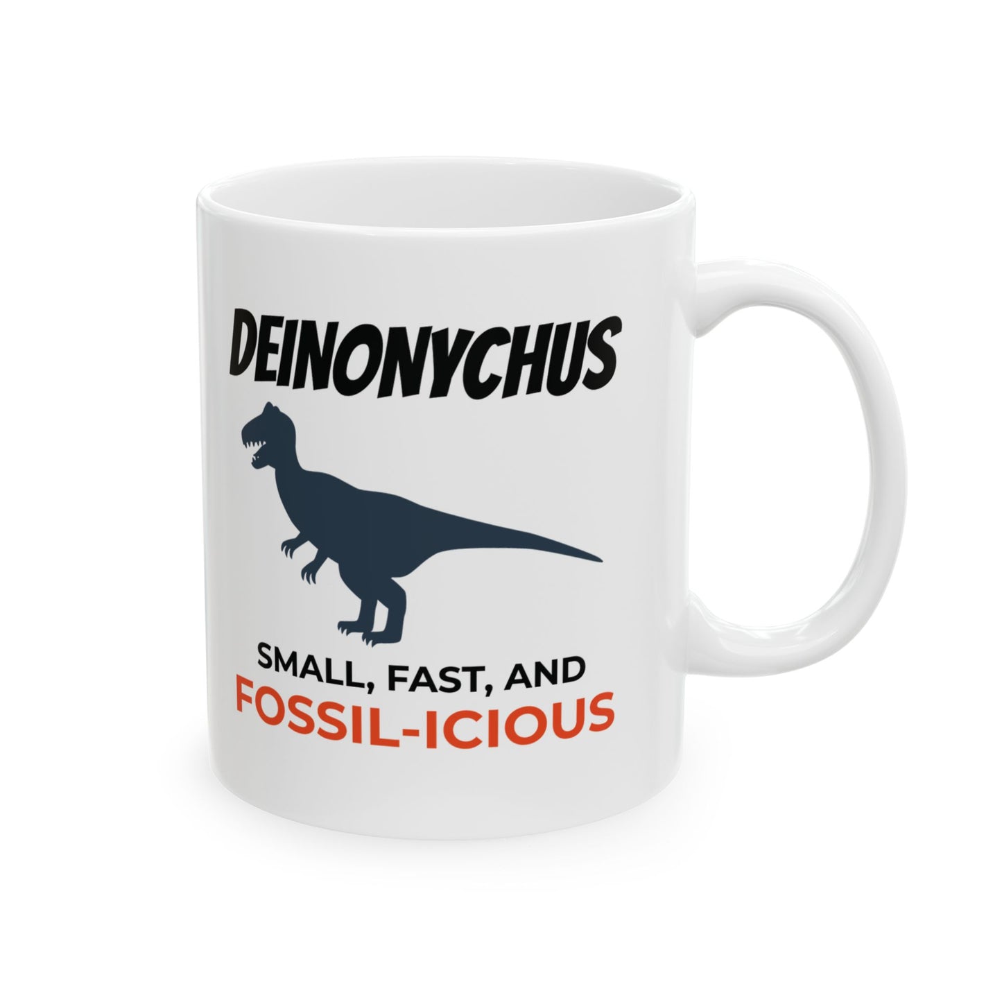 Dinosaur Fossil Mug - Deinonychus, Raptor - Paleontologist Gift
