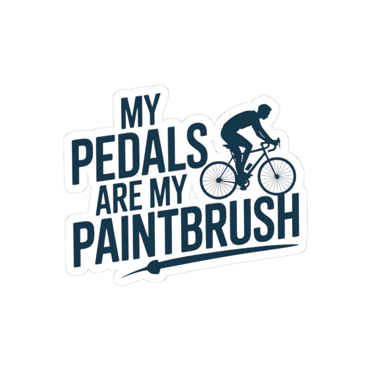 Pedals Paintbrush Cycling Sticker - Bike Art Expression Vinyl Decal for Rhythmic Gymnastic Athletes, Artist Riders, Coach